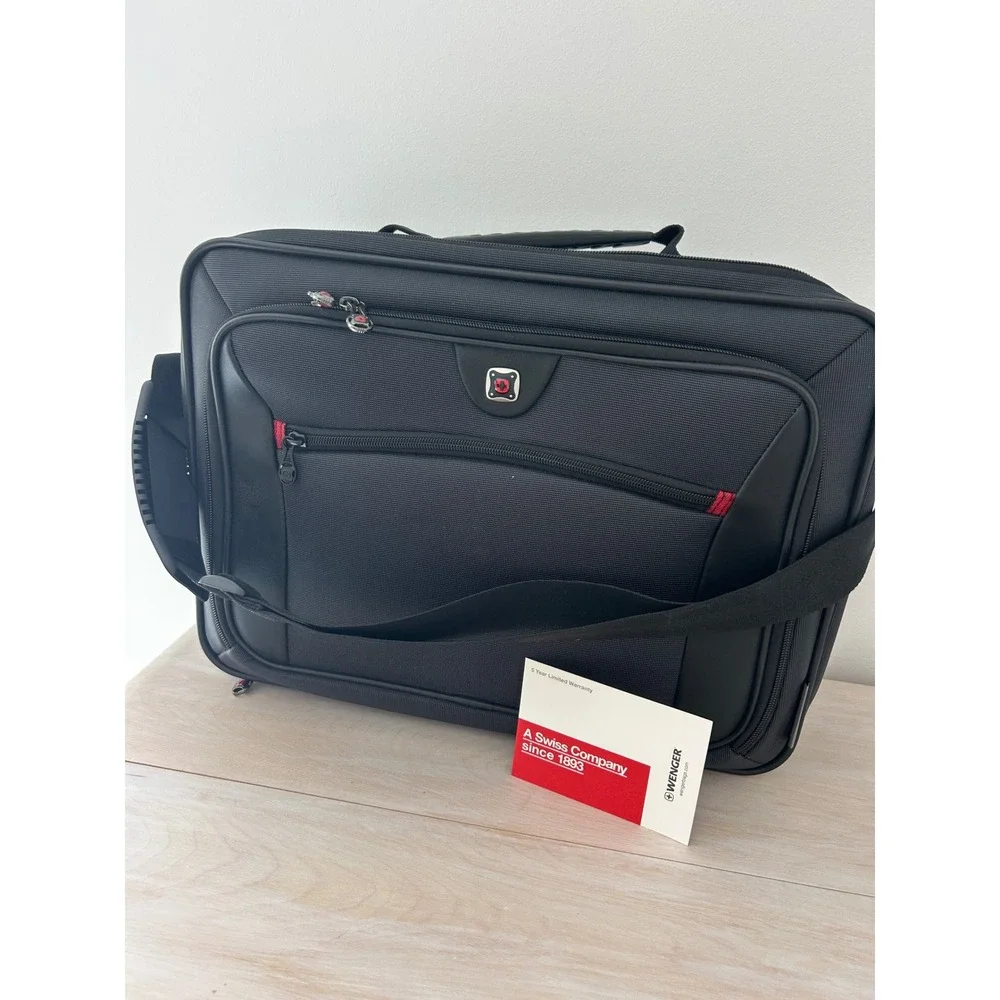 Wenger Swiss Army Laptop Briefcase Black Checkpoint Friendly Messenger Bag